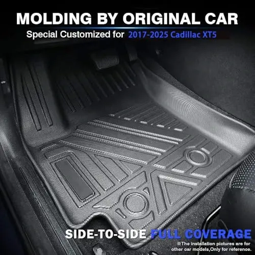 Коврики для пола KUST для Cadillac XT5 2017-2025, всепогодные резиновые коврики TPE для XT5, аксессуары, передний и задний 2 ряда, с высокими бортами - 2
