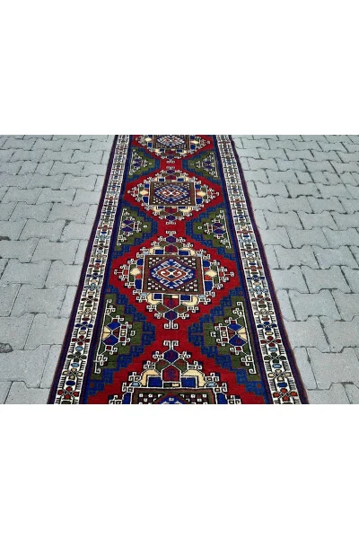 Ковровая дорожка Taşpınar из шерсти ручной работы - 90x332 см- Rnr108 - Modazone (1)