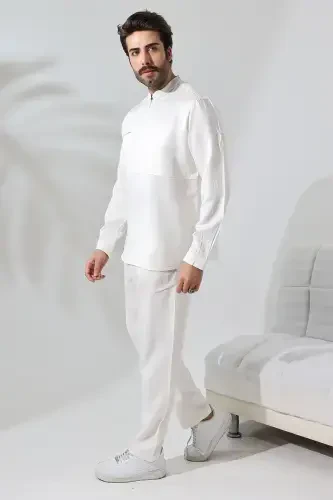 Ko'ylakli Haj Umra to'plami - Krem Viskoza-Krem - REIS (1)