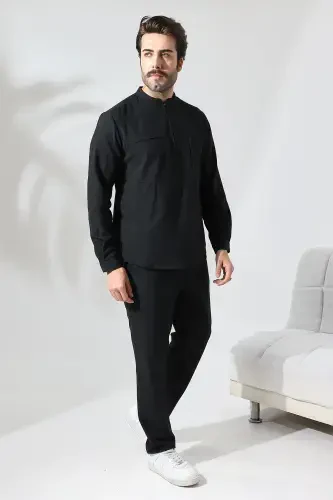 Ko'ylakli kostyum - Qora-Qora - 7