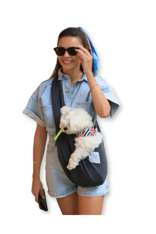 Koyu Gri Köpek Taşıma Çantası (Pet Sling – Ana Kucağı)-KOYU GRİ - OLI AND LUI