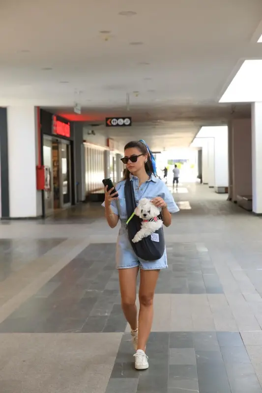 Koyu Gri Köpek Taşıma Çantası (Pet Sling – Ana Kucağı)-KOYU GRİ - 2