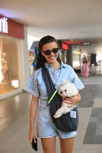 Koyu Gri Köpek Taşıma Çantası (Pet Sling – Ana Kucağı)-KOYU GRİ - 5