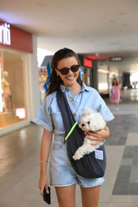 Koyu Gri Köpek Taşıma Çantası (Pet Sling – Ana Kucağı)-KOYU GRİ - 5