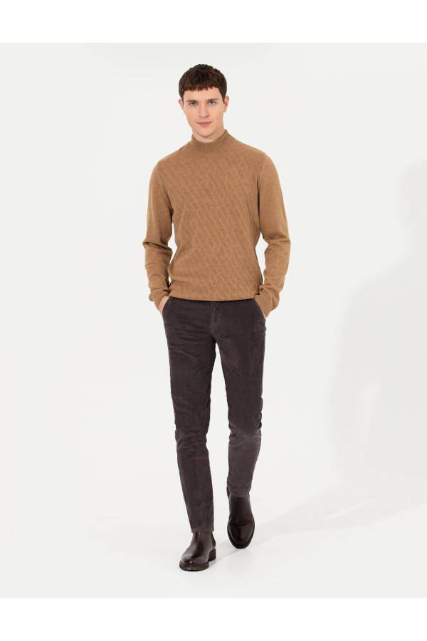 Koyu Gri Slim Fit Kadife Kanvas Pantolon 50259715-VR080-Koyu Gri - 10