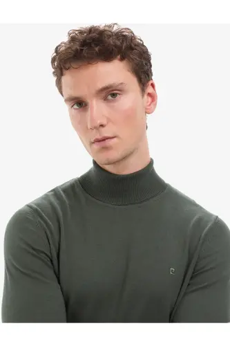 Koyu Haki Slim Fit Balıkçı Yaka Basic Triko Kazak 50314202-VR111 - Koyu Haki - 3