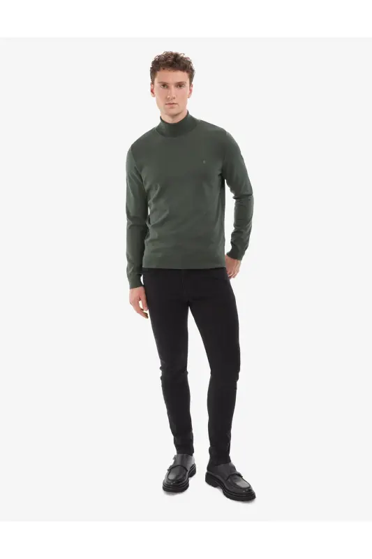 Koyu Haki Slim Fit Balıkçı Yaka Basic Triko Kazak 50314202-VR111 - Koyu Haki - 5