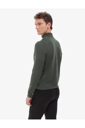 Koyu Haki Slim Fit Balıkçı Yaka Basic Triko Kazak 50314202-VR111 - Koyu Haki - 6