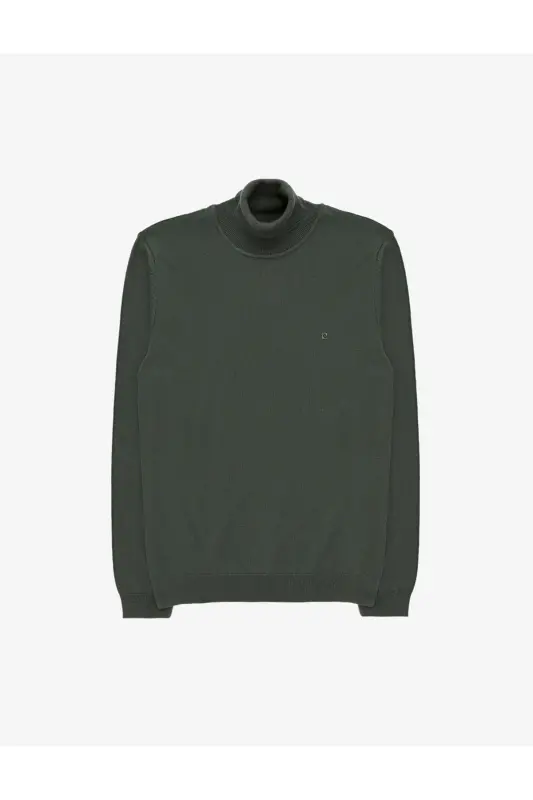 Koyu Haki Slim Fit Balıkçı Yaka Basic Triko Kazak 50314202-VR111 - Koyu Haki - 7