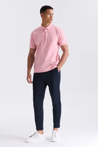 Koyu Lacivert Comfort Fit Beli Lastikli Spor Jogger Pantolon - JAKAMEN (1)