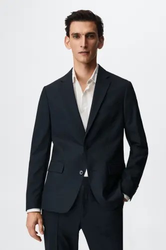 Koyu Lacivert Erkek Ceket 37044772-Dark Navy - MANGO MAN (1)