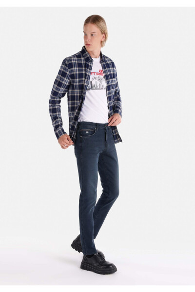 041 Danny Slim Fit Düşük Bel Dar Paça Erkek Koyu Mavi Jean Pantolon - COLIN’S