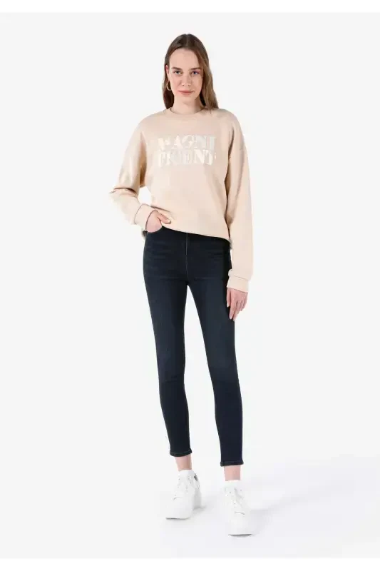 Skinny Fit Kadın Koyu İndigo Jean Pantolon - 3