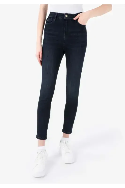 Skinny Fit Kadın Koyu İndigo Jean Pantolon - 4