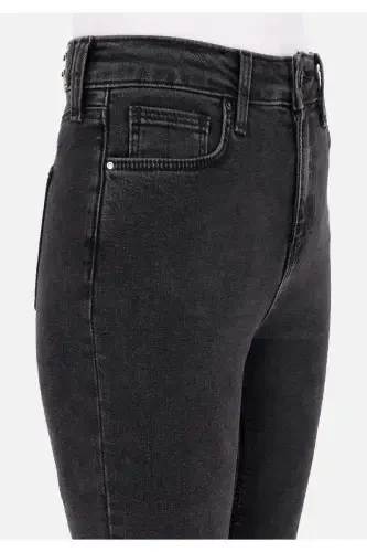 Skinny Fit Kadın Koyu İndigo Jean Pantolon - 5