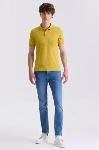 Koyu Sarı Slim Fit Polo Yaka T-Shirt - 2