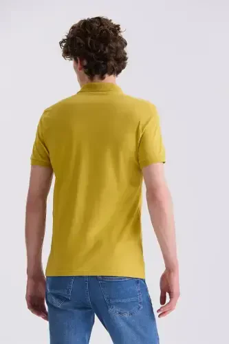 Koyu Sarı Slim Fit Polo Yaka T-Shirt - 4
