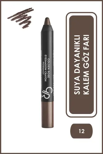 Eyeshadow Crayon Waterproof 12 Kalem Far 2,4 g - K-GEC-012 