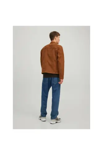 Кожаная куртка Jack&Jones для мужчин, цвет хаки - 5