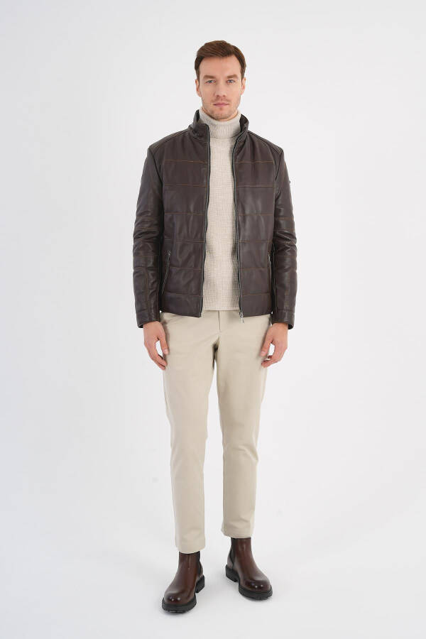 Кожаная куртка Massimo коричневого цвета 111677 - 4