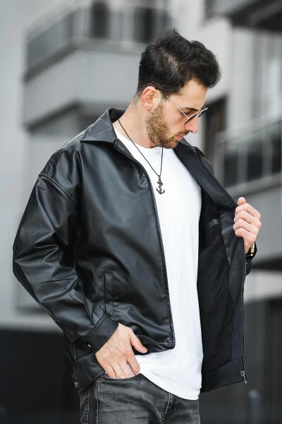 Кожаная куртка Vella Vintage Oversize для мужчин - 3