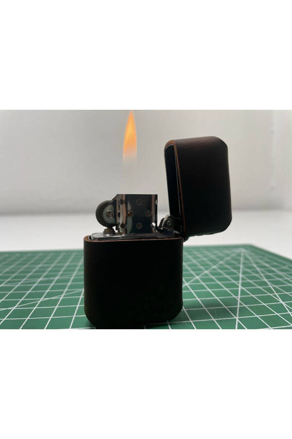 Кожаная ручная работа из натуральной кожи зажигалка Zippo бензиновая ИМЯ ФОРМА ЛОГО НАПИСАНО - 11