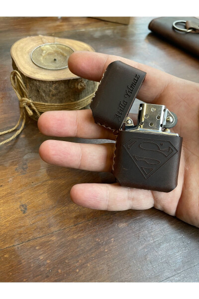 Кожаная ручная работа из натуральной кожи зажигалка Zippo бензиновая ИМЯ ФОРМА ЛОГОТИП НАПИСАНО - 11