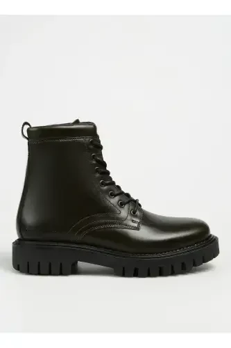 Кожаные ботинки хаки мужские PREMIUM CASUAL CHUNKY LTH BOOT - 1