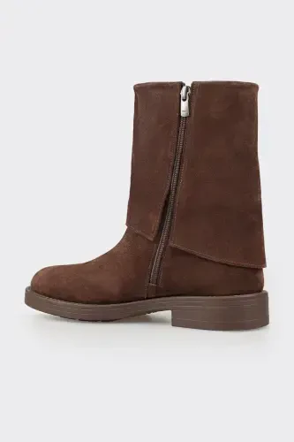 Кожаные женские ботинки кофейного цвета на каждый день - 3
