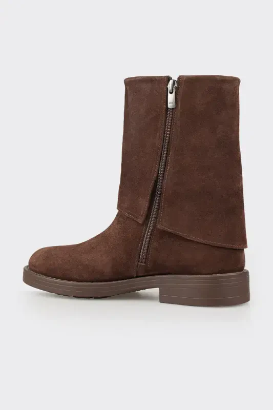 Кожаные женские ботинки кофейного цвета на каждый день - 3