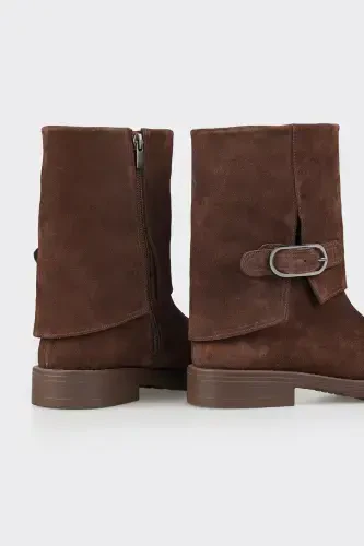 Кожаные женские ботинки кофейного цвета на каждый день - 4