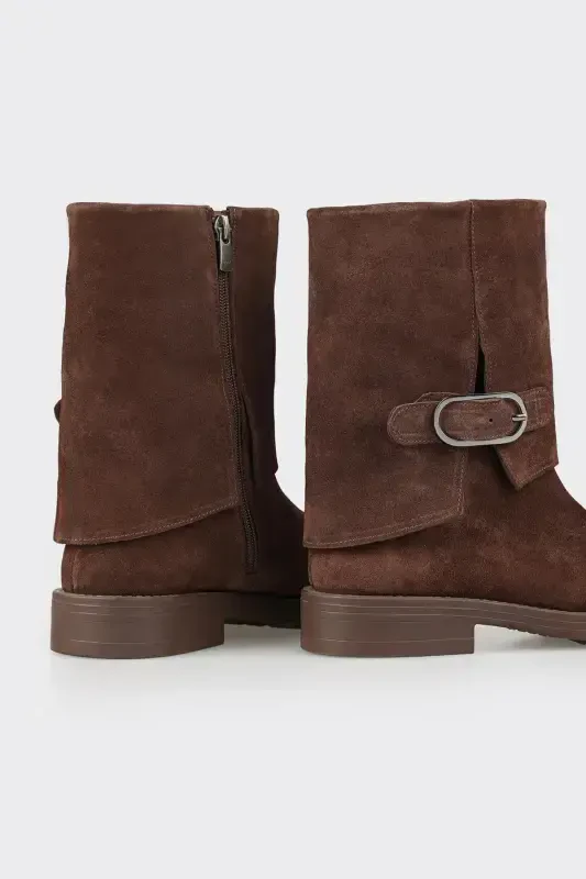 Кожаные женские ботинки кофейного цвета на каждый день - 4