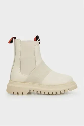 Кожаные женские ботинки, медицинская стелька, дышащие, бежевый, самая популярная модель-бежевый - 4