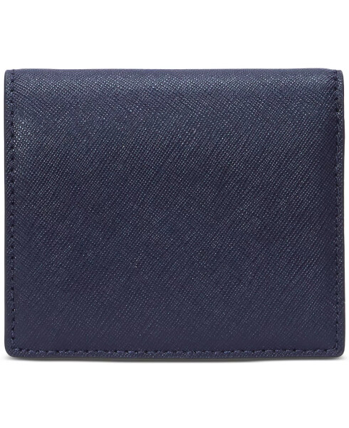Кожаный компактный кошелек Crosshatch, синий - 2