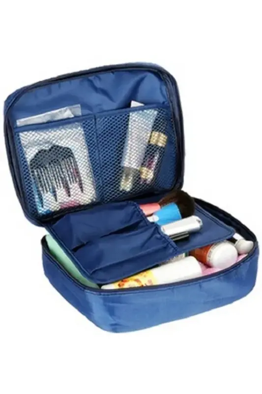 Kozmetik Makyaj Çantası Su Geçirmez Özellikli (17*23*8 CM EBATLARINDA)-Lacivertt - ECOFORM