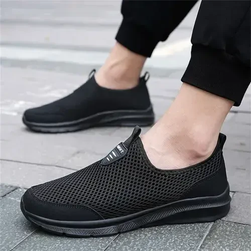 kpoplk Mens Walking Sneakers Men's Slip-on Sneakers - Lightweight and Comfortable Footwear for Everyday Wear and Fitness Training Black,12- - SPORT (1)