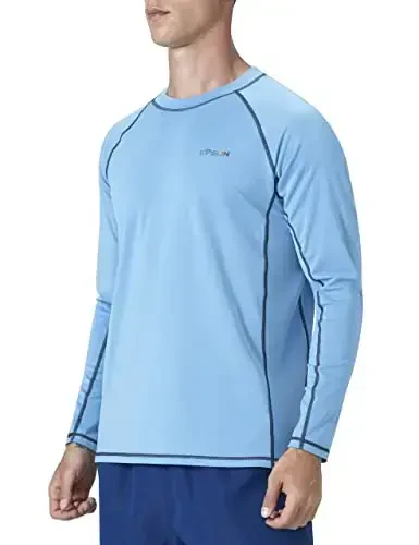 KPSUN erkaklar uchun suzish ko'ylaklari UPF 50+ Rash Guard uzun yengli quyosh UV himoyasi plyaj ko'ylaklari tez quriydigan baliq ovlash futbolkasi - 2