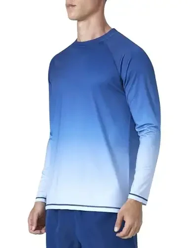 KPSUN Erkaklar uchun suzish ko'ylaklari UPF 50+ Rash Guard uzun yengli quyosh UV himoyasi plyaj ko'ylaklari tez quriydigan baliq ovlash futbolkasi - 2