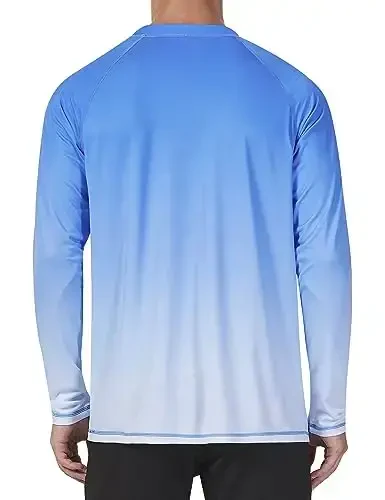KPSUN Erkaklar uchun suzish ko'ylaklari UPF 50+ Rash Guard uzun yengli quyosh UV himoyasi plyaj ko'ylaklari tez quriydigan baliq ovlash futbolkasi - 3