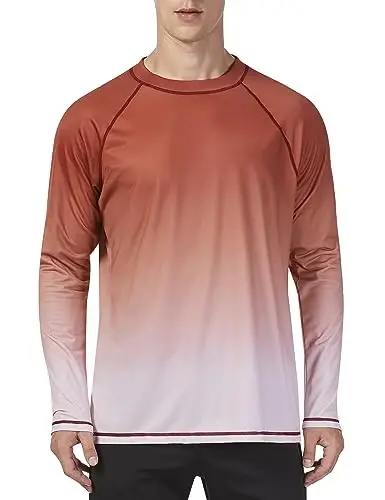 KPSUN Erkaklar uchun suzish ko‘ylaklari UPF 50+ Rash Guard Uzun yengli quyoshdan UV himoya qiluvchi plyaj ko‘ylaklari Tez quriydigan baliq ovlash futbolkasi 
