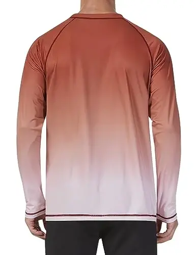 KPSUN Erkaklar uchun suzish ko‘ylaklari UPF 50+ Rash Guard Uzun yengli quyoshdan UV himoya qiluvchi plyaj ko‘ylaklari Tez quriydigan baliq ovlash futbolkasi - 4