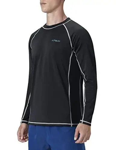 KPSUN Mens Swim Shirts UPF 50+ Rash Guard Long Sleeve Sun UV Protection Beach Shirts Quick Dry Fishing T-Shirt - 2