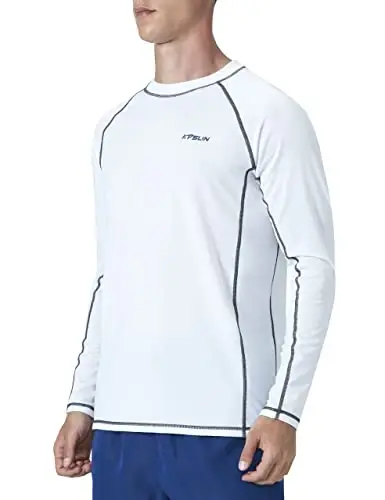 KPSUN Mens Swim Shirts UPF 50+ Rash Guard Long Sleeve Sun UV Protection Beach Shirts Quick Dry Fishing T-Shirt - 2