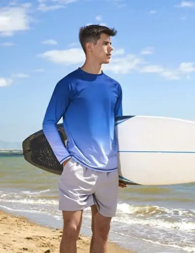 KPSUN Mens Swim Shirts UPF 50+ Rash Guard Long Sleeve Sun UV Protection Beach Shirts Quick Dry Fishing T-Shirt - 5