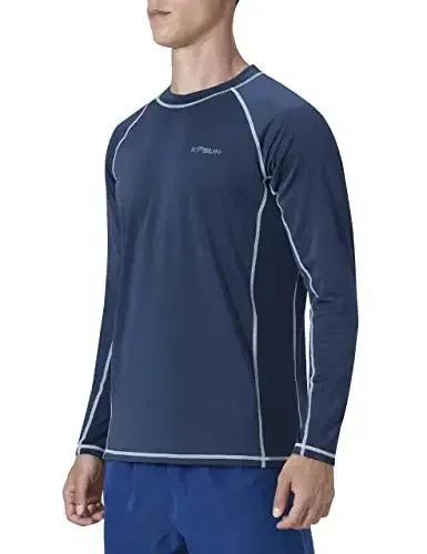 KPSUN Mens Swim Shirts UPF 50+ Rash Guard Long Sleeve Sun UV Protection Beach Shirts Quick Dry Fishing T-Shirt - 2