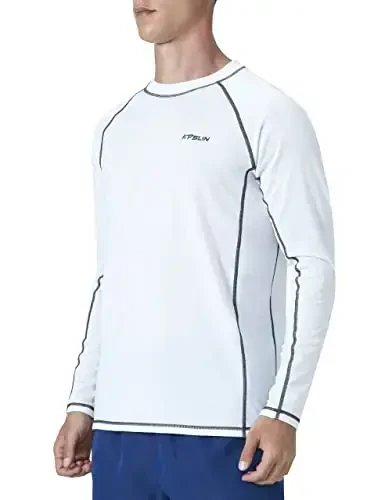 KPSUN Mens Swim Shirts UPF 50+ Rash Guard Long Sleeve Sun UV Protection Beach Shirts Quick Dry Fishing T-Shirt - 2