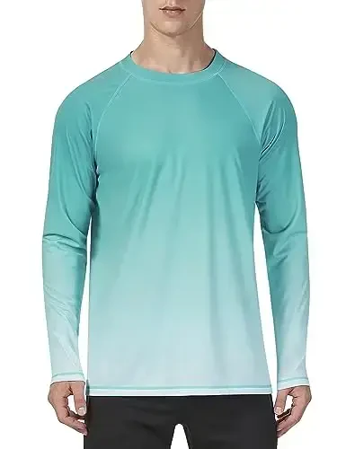 KPSUN Mens Swim Shirts UPF 50+ Rash Guard Long Sleeve Sun UV Protection Beach Shirts Quick Dry Fishing T-Shirt - 1