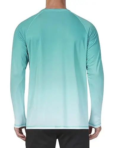 KPSUN Mens Swim Shirts UPF 50+ Rash Guard Long Sleeve Sun UV Protection Beach Shirts Quick Dry Fishing T-Shirt - 4