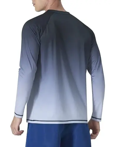 KPSUN Mens Swim Shirts UPF 50+ Rash Guard Long Sleeve Sun UV Protection Beach Shirts Quick Dry Fishing T-Shirt - 4