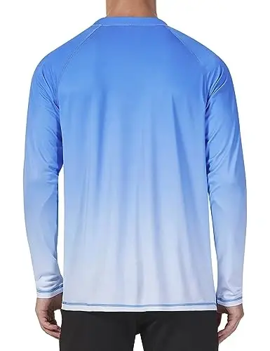 KPSUN Mens Swim Shirts UPF 50+ Rash Guard Long Sleeve Sun UV Protection Beach Shirts Quick Dry Fishing T-Shirt - 4